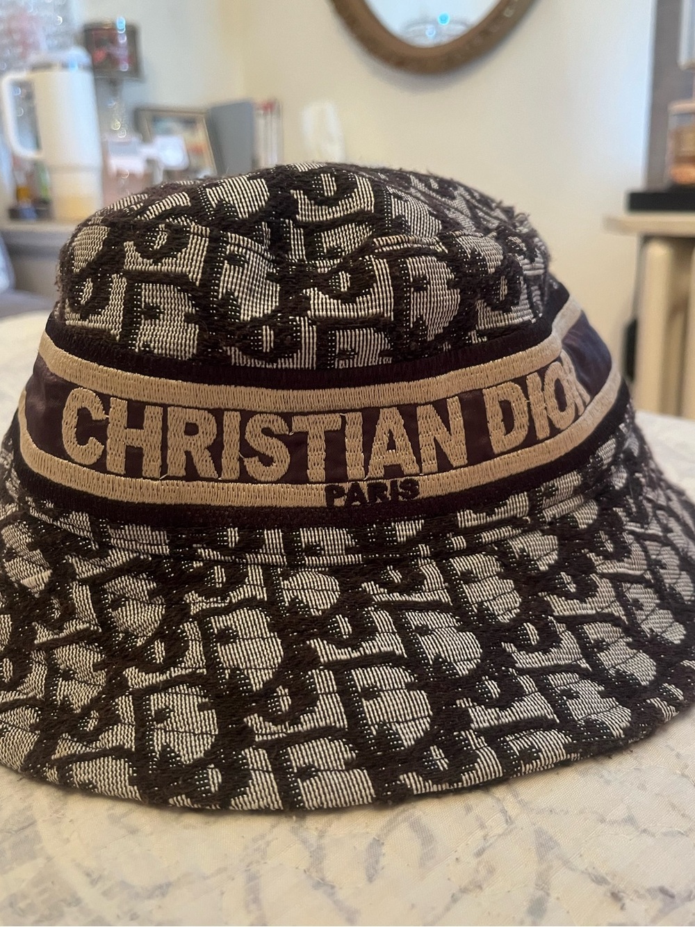 Dior Black & Beige Logo Bucket Hat